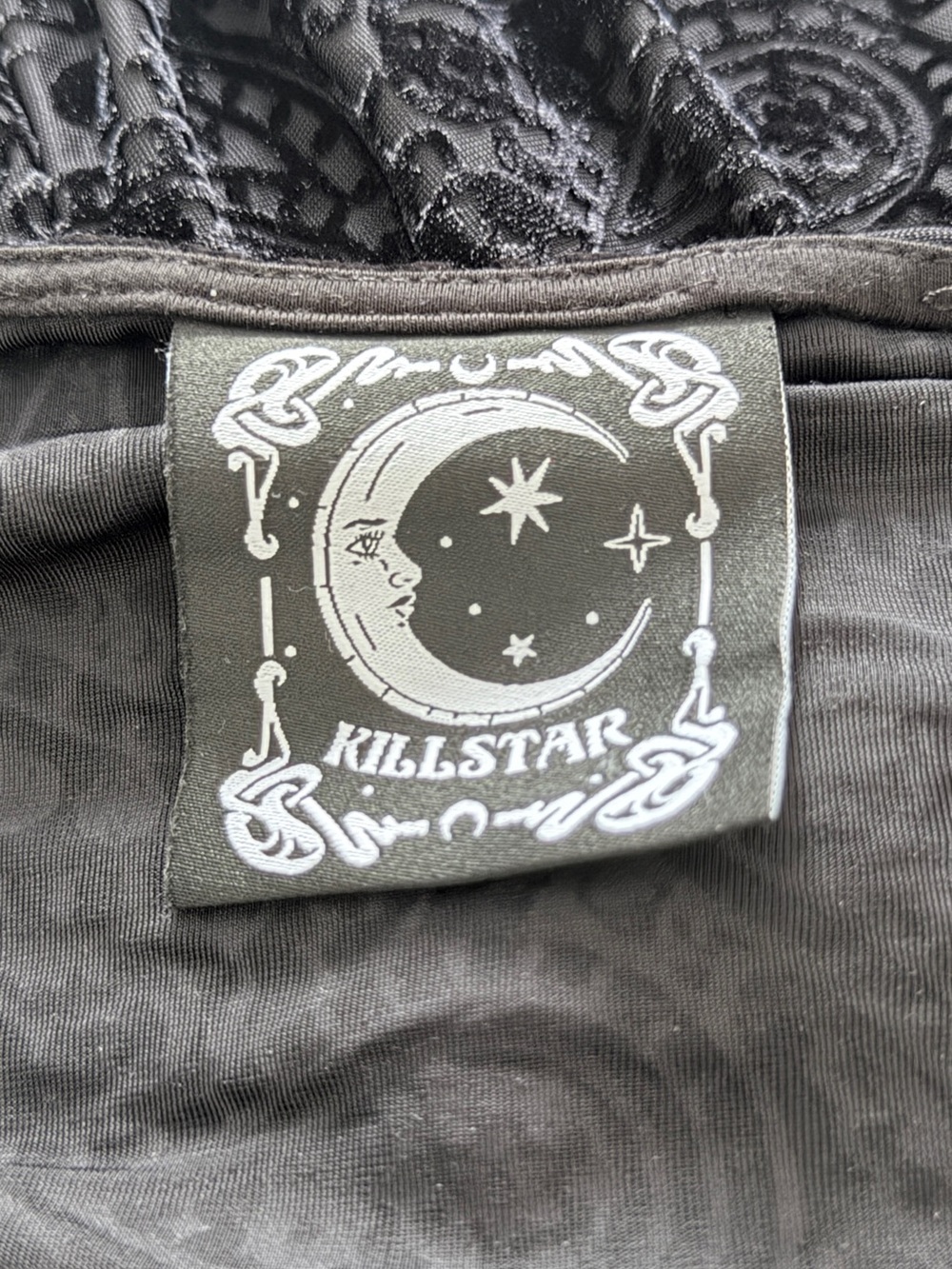 Killstar Lace Up Front Cold Shoulder Burnout Skater Dress - Picture 6 of 8